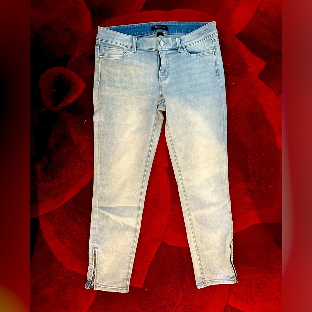 White|Black Skinny Crop (3/4) Jeans Size 6